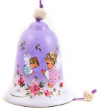 Angels in a lilac background with flowers - 1
